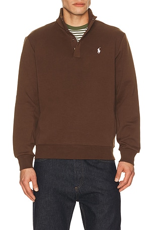 Long Sleeve Double Knit Tech Snap Mocknock Pullover Polo Ralph Lauren