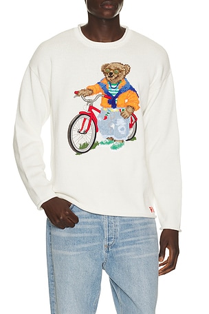 Long Sleeve Cotton Novelty Harbor Island Bear Rollneck Sweater Polo Ralph Lauren