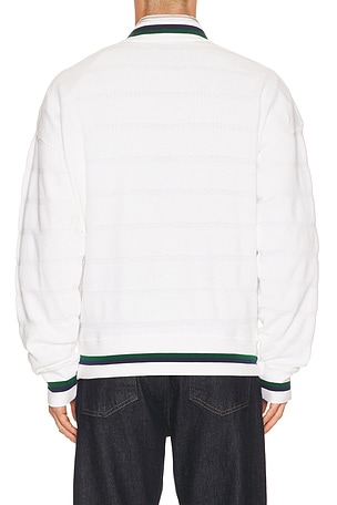 Polo Ralph Lauren Bar Stripe Polo Tennis Pullover in White