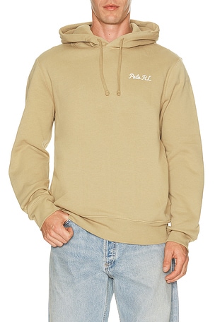 Polo Ralph Lauren Seasonal Fleece Polo RL Novelty Litchfield Bear Hoodie in Beige