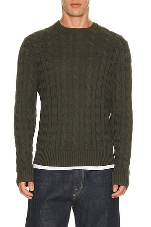 Cotton Cable Knit Crewneck Sweater Polo Ralph Lauren