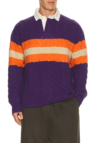 Wool Blend Cable Knit Rugby Polo Sweater Polo Ralph Lauren