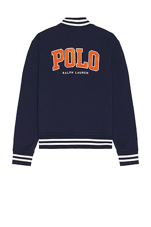 Polo Ralph Lauren Logo Baseball Jacket in Navy