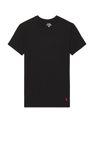 Polo Ralph Lauren Slim Fit Cotton 3 Pack Undershirt in Black
