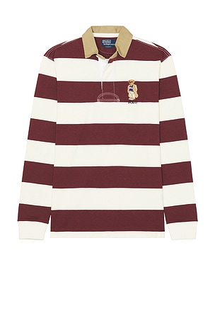 Long Sleeve Cotton Novelty Bear Rugby Polo Polo Ralph Lauren