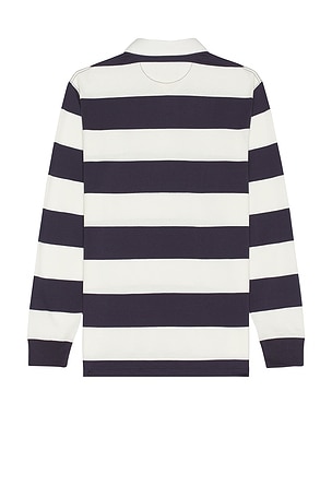 Polo Ralph Lauren Long Sleeve Novelty Heritage Bear Rugby Polo in Blue