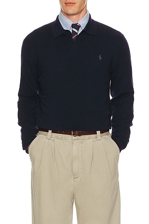 Lux Merino Johnny Collar Sweater Polo Ralph Lauren