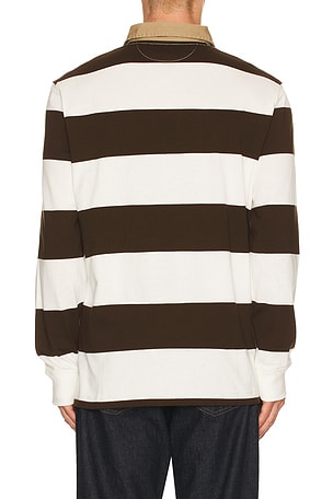 Polo Ralph Lauren Long Sleeve Collared Rugby Shirt in Brown