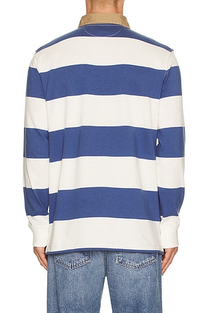 Polo Ralph Lauren Long Sleeve Collared Rugby Shirt in Blue