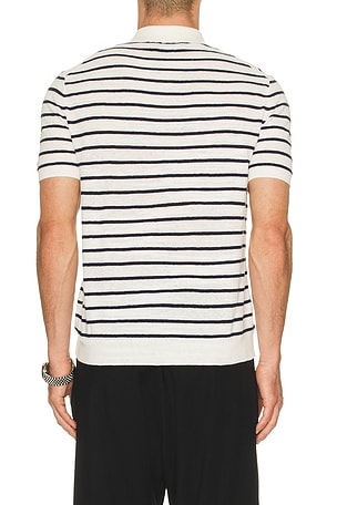 Polo ralph lauren short sleeve cotton blend polo sweater en color blanco