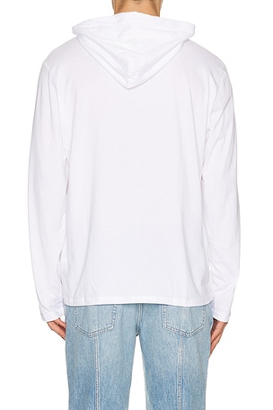 Polo Ralph Lauren Long Sleeve Jersey Knit Hooded T-shirt in White