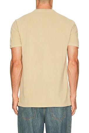 Polo Ralph Lauren Short Sleeve Garment Dyed Featherweight Mesh Henley T-Shirt in Brown