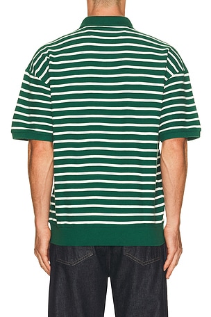 Polo Ralph Lauren Jacquard Textured Striped Polo in Green