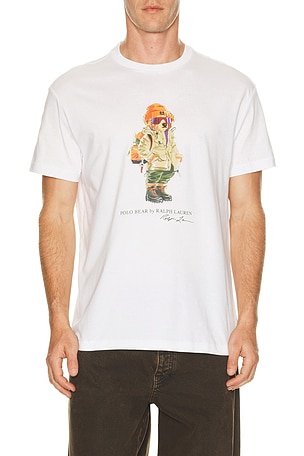 Short Sleeve Jersey Knit Novelty Red Rocks Bear Graphic T-Shirt Polo Ralph Lauren