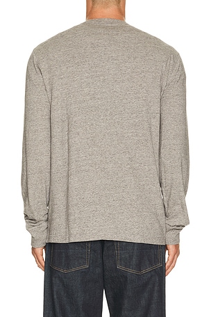 Polo Ralph Lauren Long Sleeve Slub Jersey Henley T-Shirt in Grey. Size M. Also