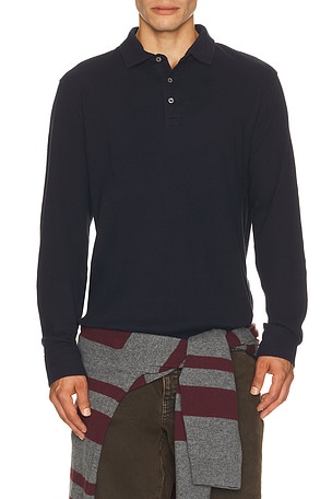 Long Sleeve Textured Waflle Henly Polo Polo Ralph Lauren