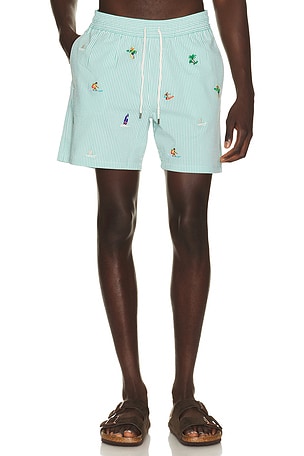 Stretch Seersucker Traveler Swim Trunk Polo Ralph Lauren