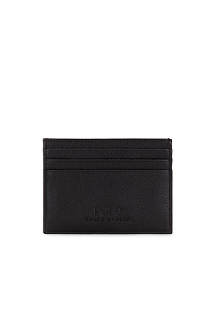 Polo Ralph Lauren Pebbled Leather Slim Card Case in Black