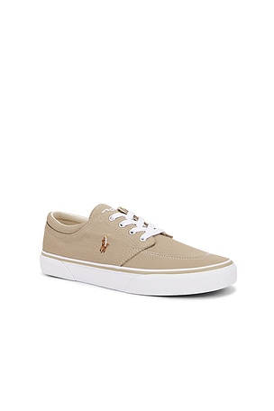 Polo Ralph Lauren Canvas Faxon Low Top Sneaker in Beige