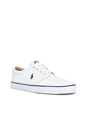 Polo Ralph Lauren Faxon Solid Leather Low Top Sneaker in White. Size 13. Also