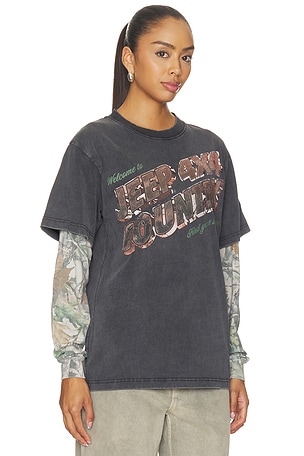 Philcos Jeep 4X4 Country Layered Tee in Black