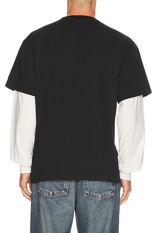 Philcos Journey Pink Heart Layered Tee in Black
