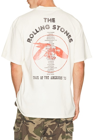 Philcos Rolling Stones Tour Of The Americas Tee in Cream