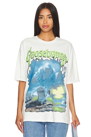 Philcos Goosebumps Graveyard Boxy Tee in Cream