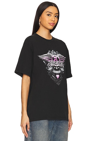 Philcos Aerosmith Pink Chrome Boxy Tee in Black