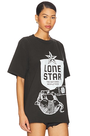 Philcos Lone Star Armadillo Boxy Tee in Black. Size S. Also