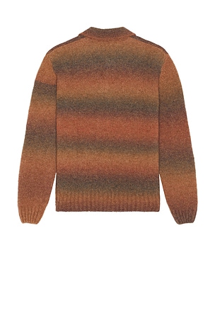 Palmes Alpaca Long Sleeve Knit Polo in Brown. Size XL/1X. Also