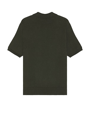 Palmes Marco Knit Polo Shirt in Dark Green