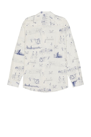 Palmes Printed Poplin Shirt in White