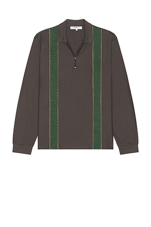 Society Long Sleeve Zip Polo Palmes