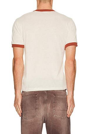 Palmes Celebrazione Ringer Tee in White