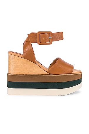 Paloma Barcelo Demi Napas Wedge in Cuir REVOLVE