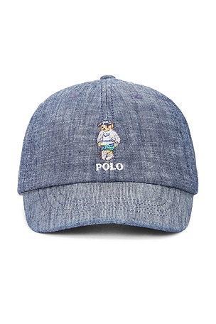 Kids Cotton Chambray Novelty Bear Graphic Sport Cap Polo Ralph Lauren