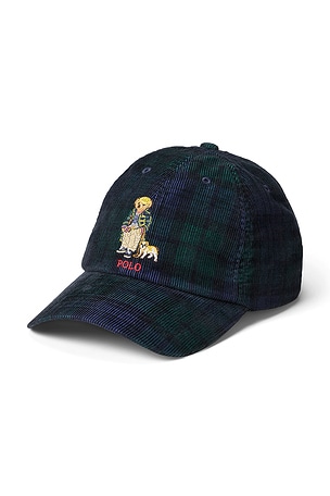 Fine Wale Corduroy Plaid Bear Graphic Sport Cap Polo Ralph Lauren