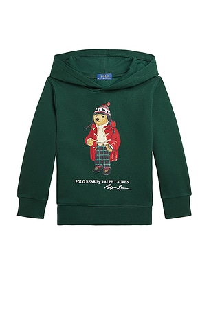 Polo Ralph Lauren Kids Holiday Bear Hoodie in Green