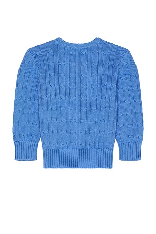 Polo Ralph Lauren Kids Cable Knit Crewneck Sweater in Blue