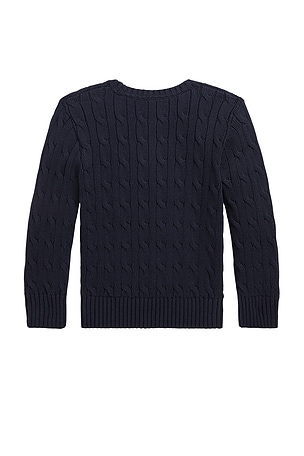 Polo Ralph Lauren Kids Cable Knit Crewneck Sweater in Navy