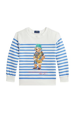 Kids Novelty Bear Graphic Striped Sweatshirt Polo Ralph Lauren