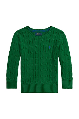 Long Sleeve Cable Knit Crewneck Sweater Polo Ralph Lauren