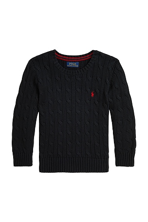 Long Sleeve Cable Knit Crewneck Sweater Polo Ralph Lauren