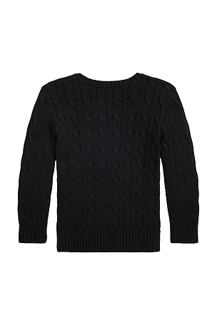 Polo Ralph Lauren Long Sleeve Cable Knit Crewneck Sweater in Black