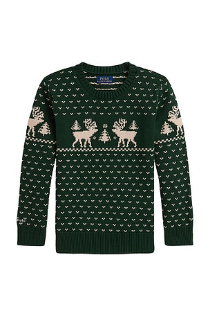 Long Sleeve Intarsia Reindeer Sweater Coverall Polo Ralph Lauren
