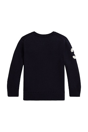 Polo Ralph Lauren Kids Cotton Rl Polo Bear Crewneck Sweater in Navy