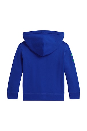 Polo Ralph Lauren Kids Long Fleece Big Pony Hooded Sweatshirt in Royal