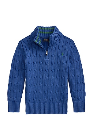 Kids Long-sleeve Cotton Cable Knit Half Zip Sweater Polo Ralph Lauren