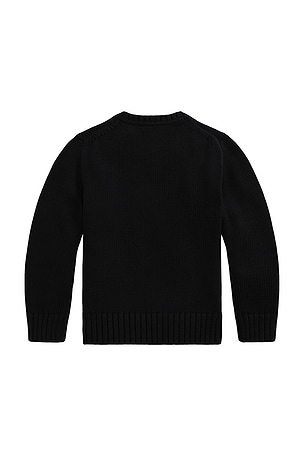 Polo Ralph Lauren Kids G-sleeve Combed Cotton Crewneck Sweater in Black